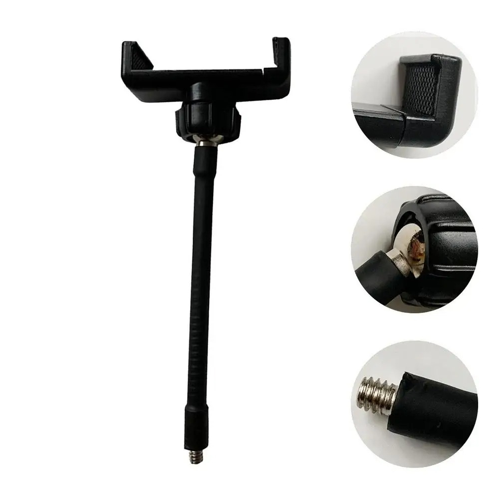 Suport de telefon cu surub, universal, 15 cm, pentru lampa circulara, ring light, ABS/metal, negru [5]