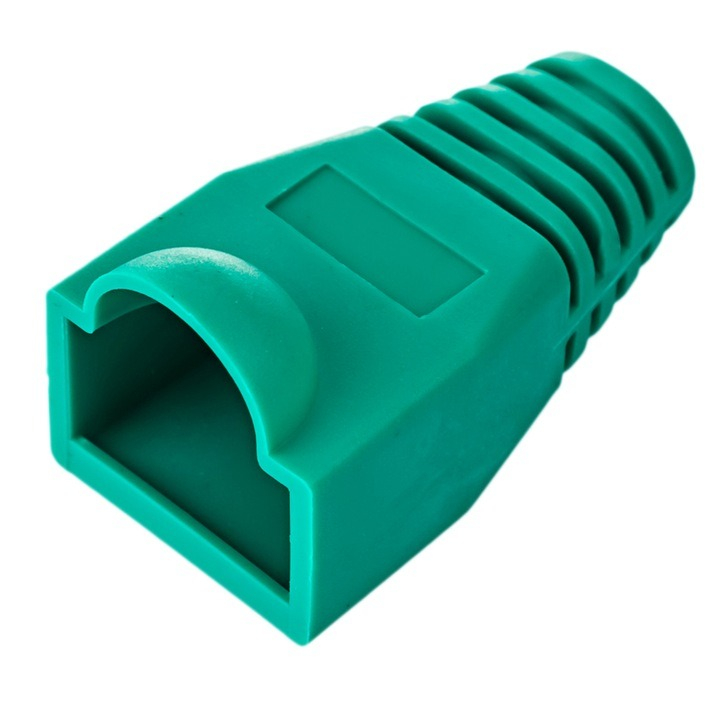 Set 10 bucati manson de protectie pentru mufe internet, RJ 45, verde