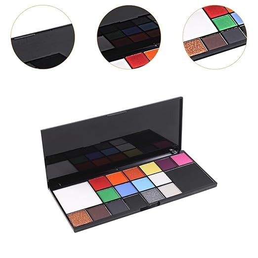Paleta vopsele pentru fata si corp, 18 culori, pe baza de apa, pentru petreceri, evenimente, multicolor, 18 x 8 x 1.4 cm [3]