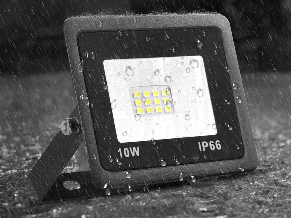 Proiector LED, iluminare exterior, putere 10 W, lumina rece 6000K, protectie IP66, rezistent la intemperii, negru [9]