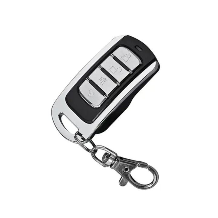Telecomanda universala cu auto-invatare, cod fix 433,92 MHz, 4 canale, metal/ABS, design compact, 60 x 30 x 14 mm, negru [2]
