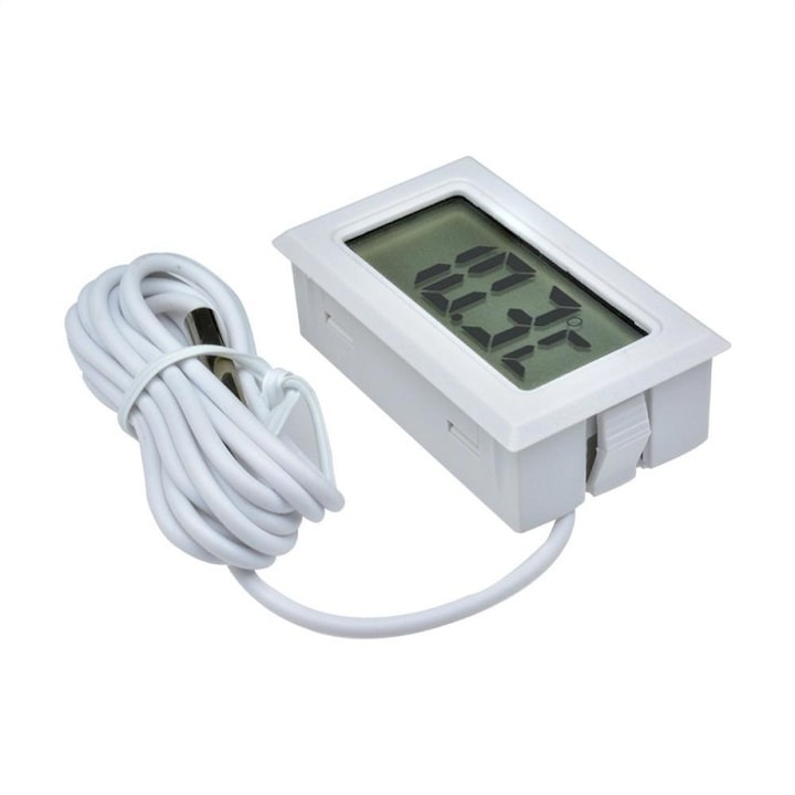 Termometru digital, afisaj LCD, cu sonda, -50˚C +70˚C, lungime cablu 95 cm, alb [6]