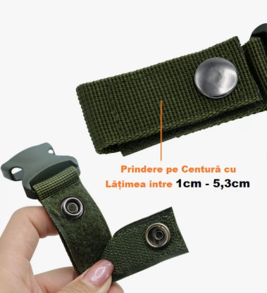 Suport tactic pentru rucsac cu prindere curea si inel multifunctional, 14.5 cm, verde, pentru sticla, chei si accesorii [4]