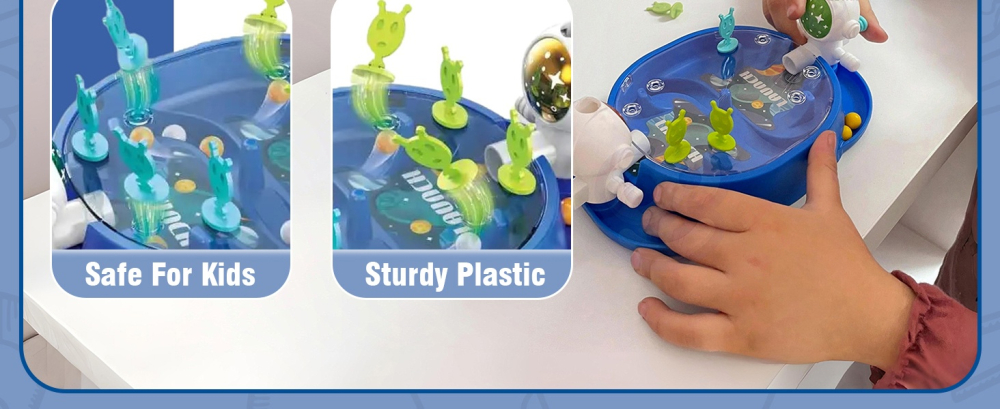 Joc de masa pentru copii, interactiv, model astronauti, ABS, 2 jucatori, portabil, albastru, 19 x 7 x 11.3 cm [2]