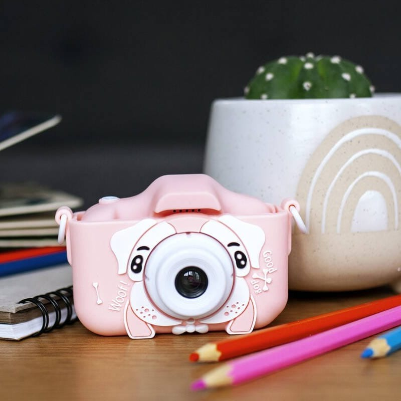 Aparat foto pentru copii, model catel, rezolutie 1080p, ecran 2 inch, incarcare USB, 600 mAh, roz [4]