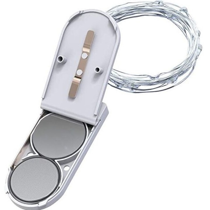 Instalatie de Craciun, 10 LED-uri, 1 m, baterii incluse, plastic/cupru, utilizare interior/exterior, iluminare pentru evenimente, rosu [6]