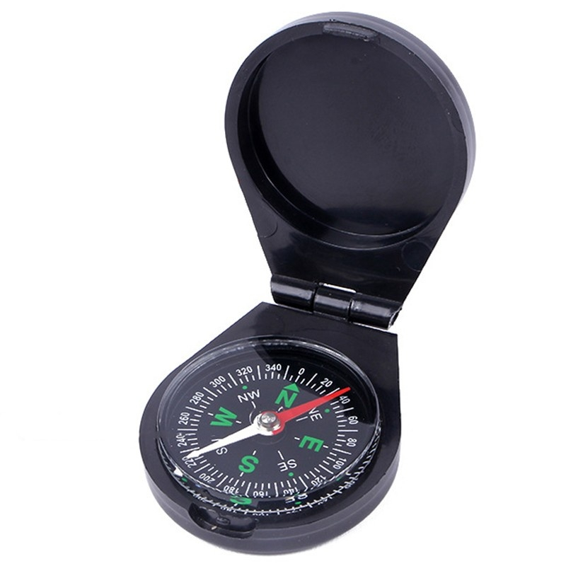 Busola cu capac, plastic, compacta, ideala pentru drumetii, camping, supravietuire, 6 x 4.8 x 1.5 cm, negru [7]