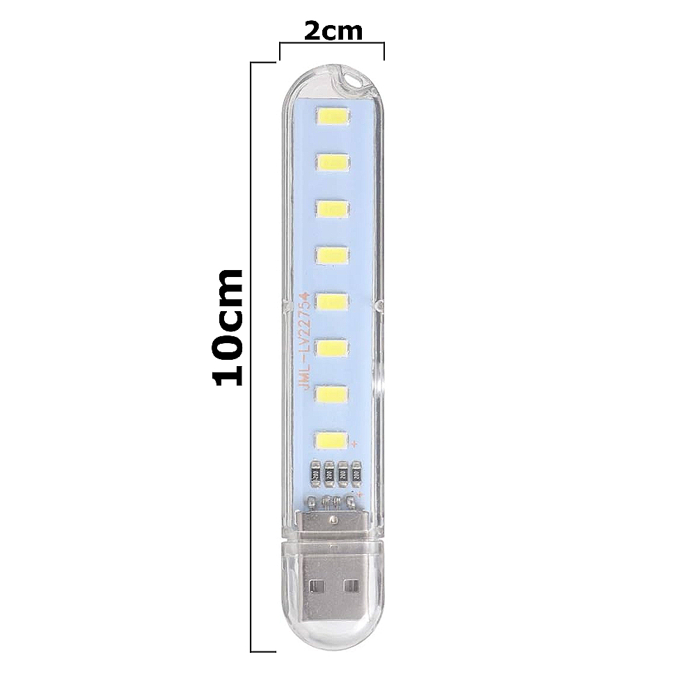 Lampa USB slim cu iluminare LED alba, consum redus, compatibila laptop, masina si power bank, transparenta 10x2 cm [3]