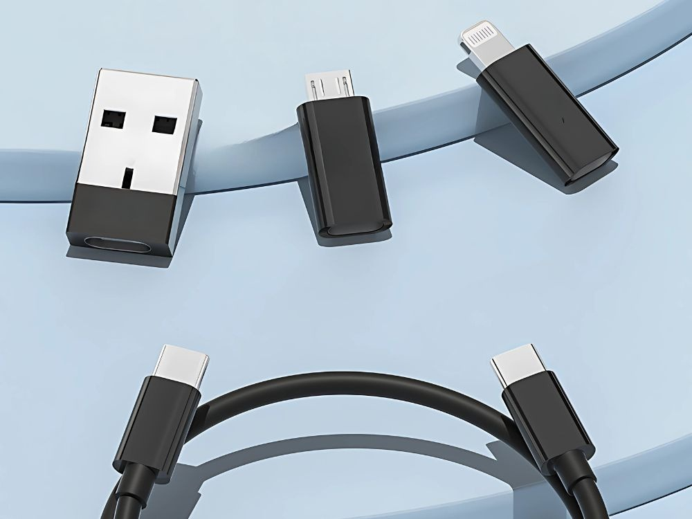 Set cabluri de date multifunctionale, adaptoare USB-C/Tip Lightning/USB-A/Micro-USB, portabil, negru [6]