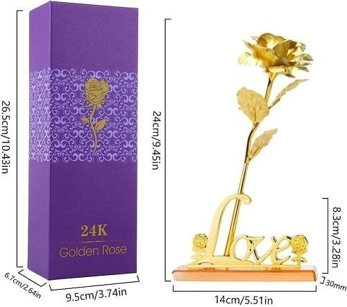 Set cadou pentru Ea, parfum de femei Far Away the Moon insotit de lotiune, mini apa, trandafir auriu din plastic suflat la baza cu aur si insigna Dactylion cu mesaj motivational [3]