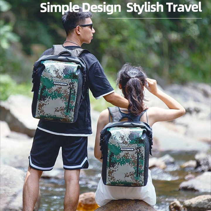 Rucsac impermeabil, 61 x 44 x 16 cm, 25l, negru/verde [3]