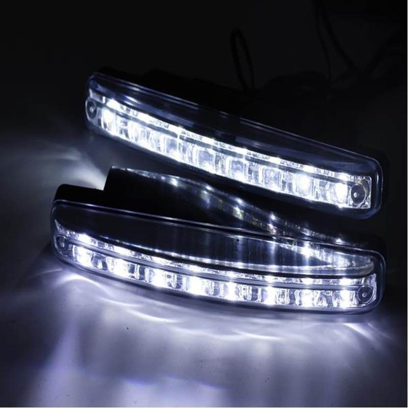 Set 2 lumini de zi, 8 leduri, alb rece, 12 V, impermeabile, universale [5]