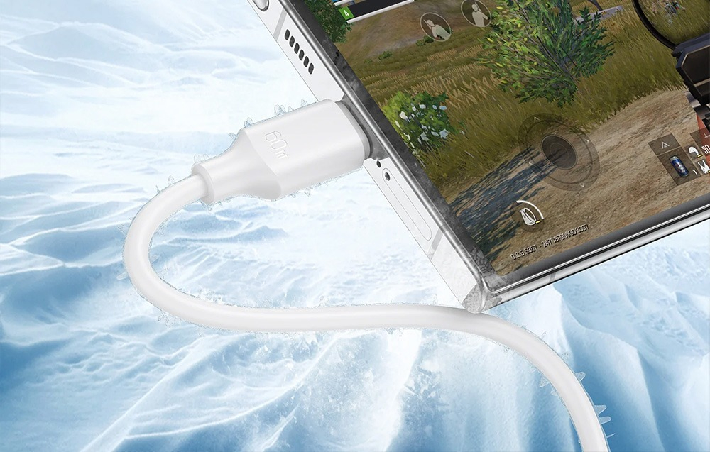 Cablu de incarcare si transfer date, USB tip C la USB tip C, 60W, lungime 1 m, alb [3]