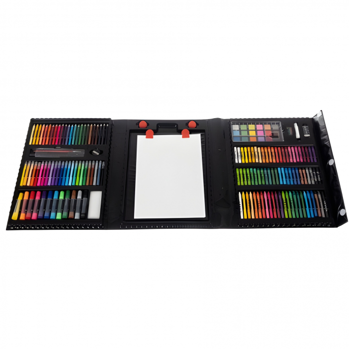 Set,trusa de pictura si desen pentru copii,culori,acuarele,creioane,208 piese - Negru [2]