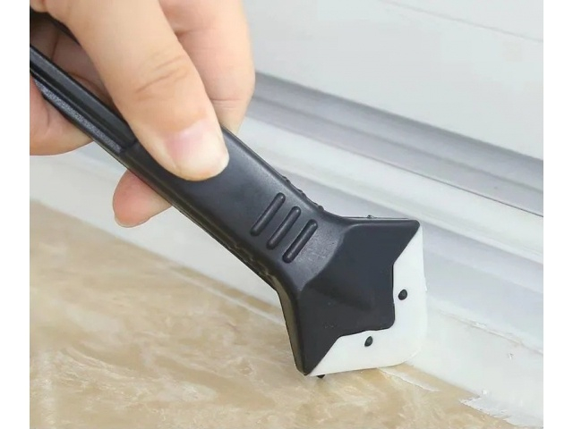 Racleta pentru indepartare silicon, multifunctionala, 5 capete interschimbabile, plastic/otel inoxidabil, 18.5 x 4 cm, negru [3]