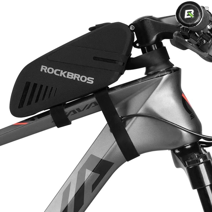 Geanta impermeabila pentru bicicleta, 0.6l, 17 x 5.5 x 8 cm, negru [5]