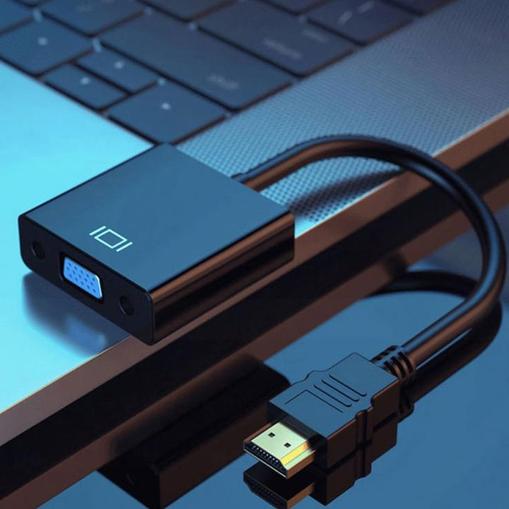 Adaptor convertor HDMI tata la VGA mama, jack 3.5 mm audio mama, cablu audio, 25 cm, negru [5]