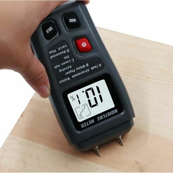 Tester pentru detectarea gradului de umiditate din lemn, display digital, negru [2]