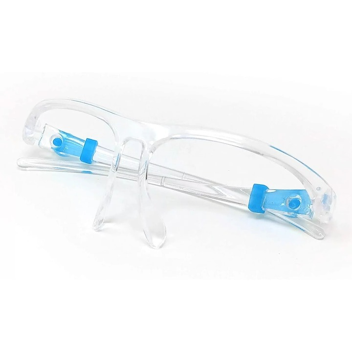 Viziera de protectie, cu rama de ochelari, transparenta, plastic, reutilizabila [12]
