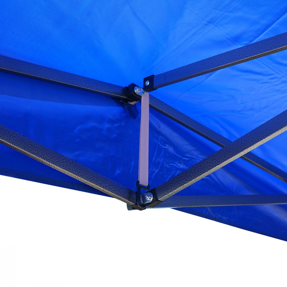 Cort tip pavilion, 3x6 m, fara pereti laterali, pliabil, poliester impermeabil, albastru [4]