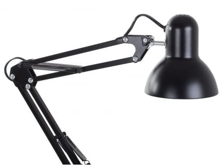 Lampa de birou cu suport, alimentare 220V, soclu E27 becuri clasice, bec LED 5W inclus - Negru [3]