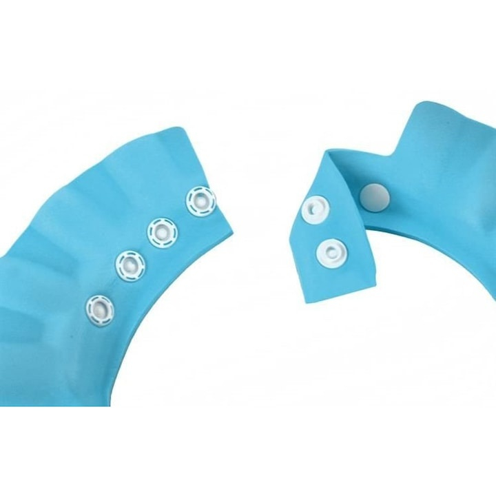 Palarie de baie pentru copii, reglabila, protectie impotriva apei si samponului, material moale si confortabil, ideala pentru spalat parul fara stres, albastra [3]