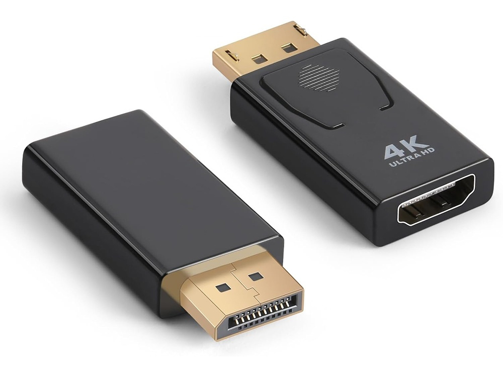 Adaptor DisplayPort tata la HDMI mama 4K Ultra HD, Plug & Play, compatibil PC, laptop, monitor, proiector, 4 cm, negru [10]