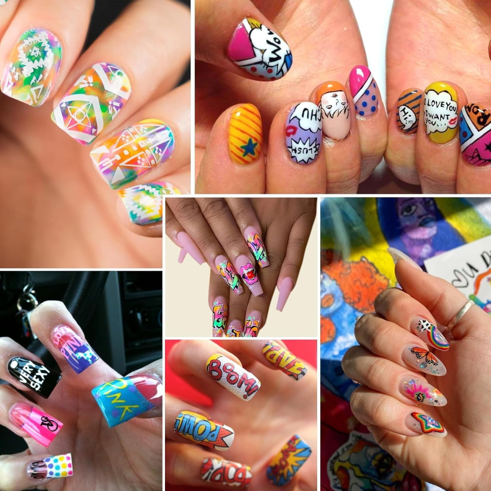 Set 12 markere acrilice pentru unghii, varf fin 0.5 mm, nail art, manichiura DIY, uscare rapida, 13 x 10 cm, multicolor [4]