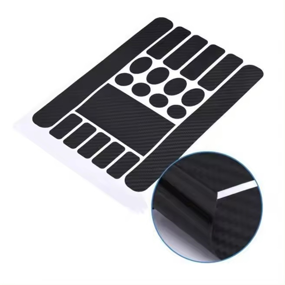 Set 20 autocolante pentru bicicleta, lipire pe cadru, protectie impotriva zgarieturilor, dimensiuni si forme diferite, negru [15]