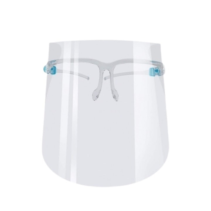 Viziera de protectie, cu rama de ochelari, transparenta, plastic, reutilizabila [1]