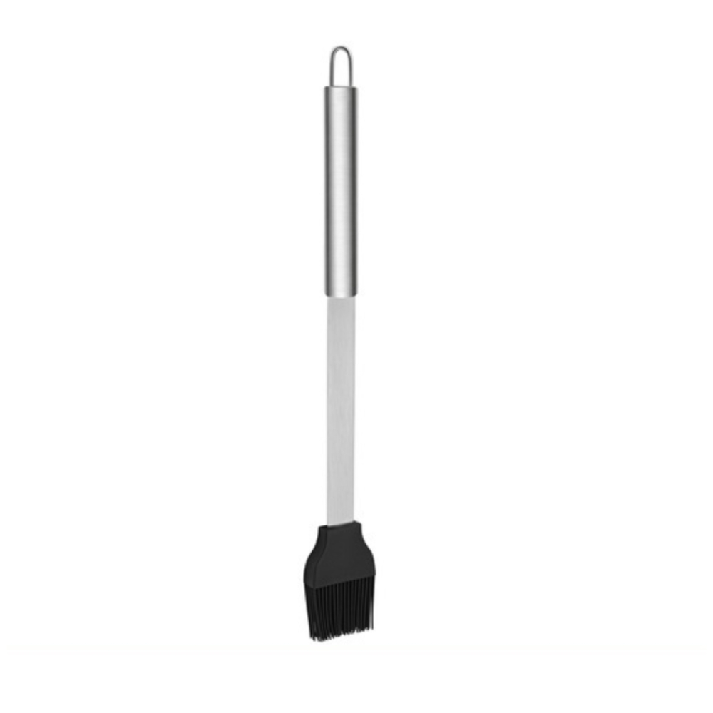 Set 9 ustensile pentru gratar, otel inoxidabil/silicon, husa depozitare inclusa, 38.5 x 11.5 x 5 cm, negru/argintiu [10]