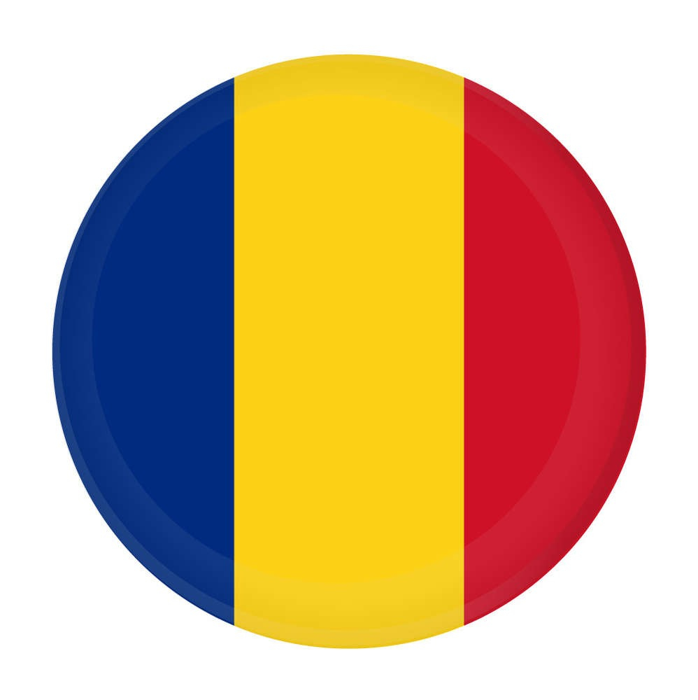 Insigna Dactylion, model steag Romania, rotunda, diametru 58 mm, metal, multicolor [3]