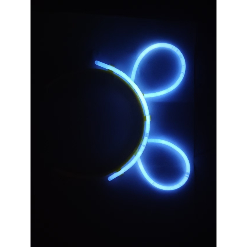 Cordeluta fluorescenta cu urechi, accesoriu Glow Party, decorativa, plastic, albastru [5]