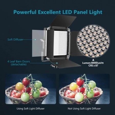 Kit de 2 panouri Neewer Bi Color 480 LED,trepiezi 200 cm,2 difuzoare softbox,telecomanda,geanta transport [7]