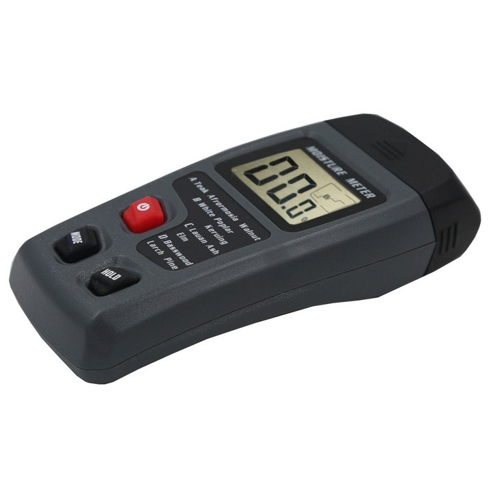 Tester pentru detectarea gradului de umiditate din lemn, display digital, negru [5]
