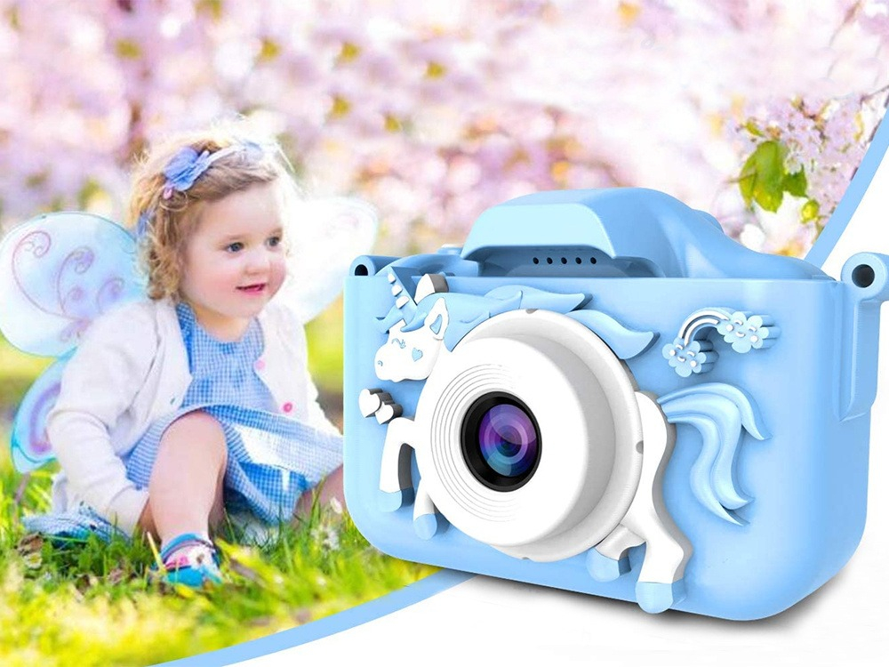 Aparat foto pentru copii,rezolutie 1080P HD,ecran 2 inch,12 MP, unicorn - Albastru [3]
