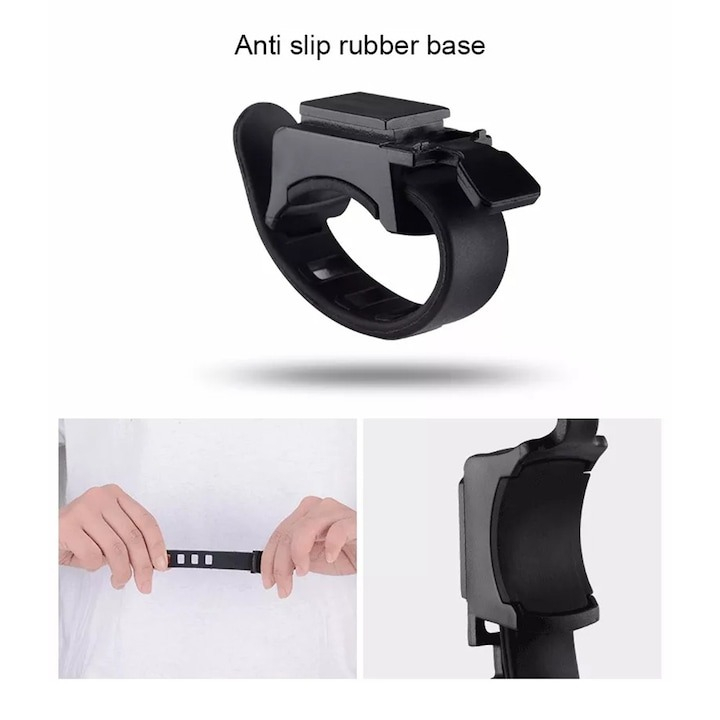 Lanterna bicicleta cu acumulator si sonerie, impermeabila IPX5, 250 lm, 1200 mAh, rosu [2]