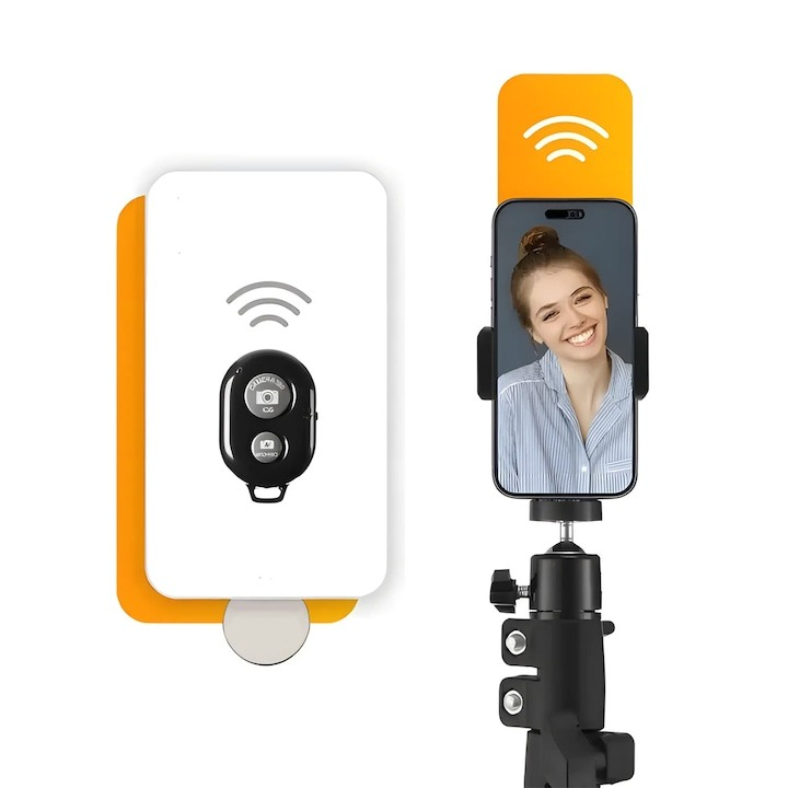 Trepied foto reglabil 200 cm, suport telefon, cap bila si telecomanda bluetooth pentru control la distanta [2]