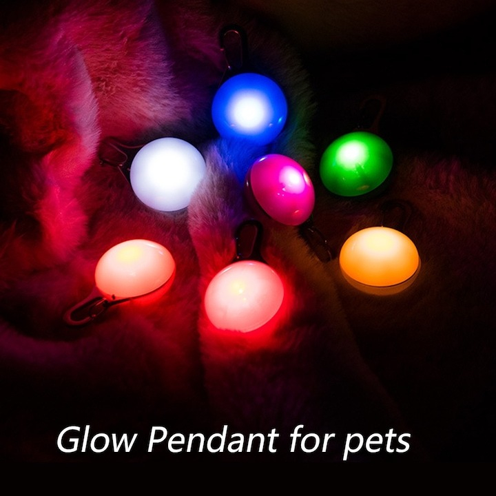 Lumina LED pentru zgarda caini, 2 moduri de iluminare, 3 x 3 cm, albastru [2]