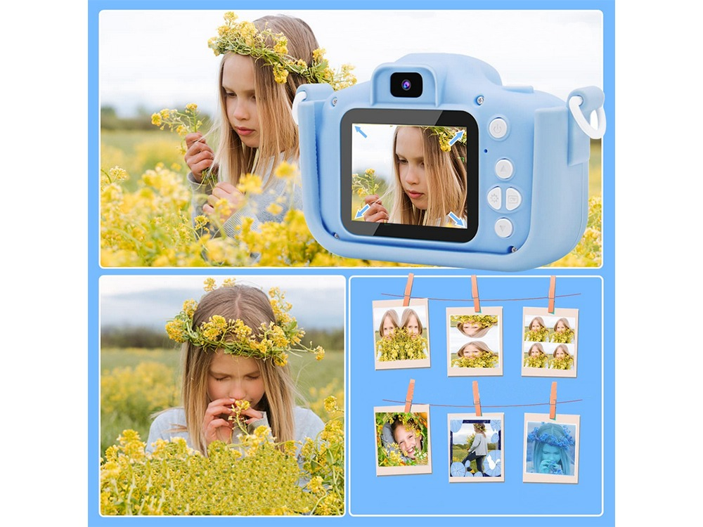 Aparat foto pentru copii,rezolutie 1080P HD,ecran 2 inch,12 MP, unicorn - Albastru [4]