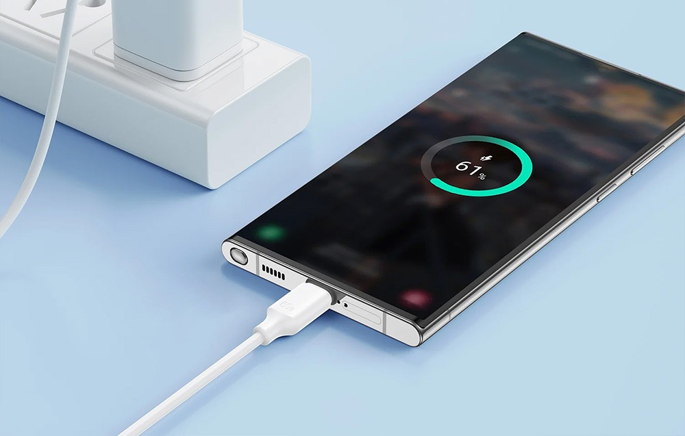 Cablu USB A la USB-C, pentru incarcare si transfer date, 3A, 480 Mbps, lungime 25 cm, alb [4]