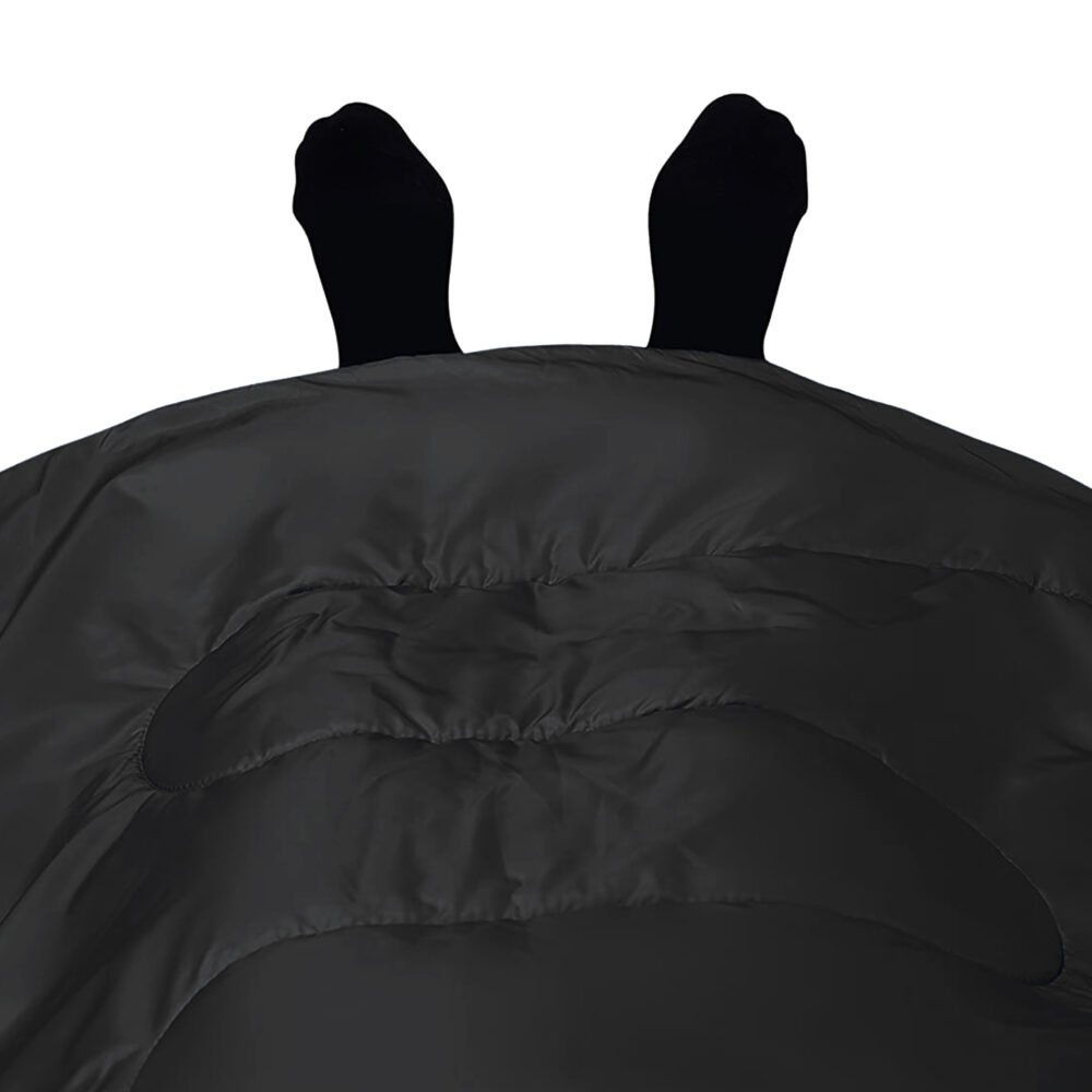 Sac de dormit pentru camping, drumetii, 2 in 1, impermeabil, poliester, 210 x 75 cm, negru, husa transport [13]