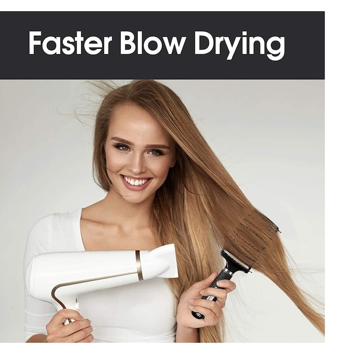 Perie de par, peri de mistret si nylon, curbata, design ergonomic, pentru descurcarea parului, negru, 24.5 x 6.5 cm [13]