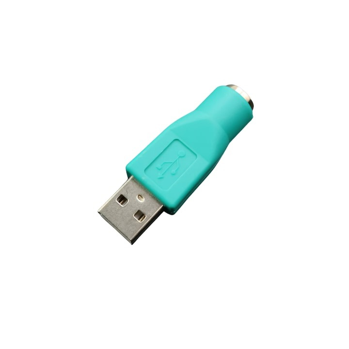 Adaptor PS2 mama - USB tata, pentru mouse/tastatura, verde [6]