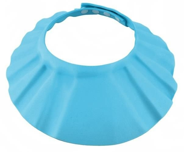 Palarie de baie pentru copii, reglabila, protectie pentru ochi si urechi impotriva samponului, albastru [6]