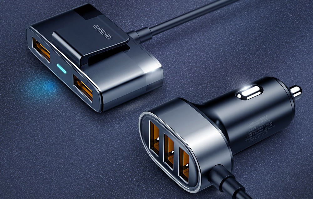 Incarcator auto, 5 x USB, 1.5 m cablu, universal, negru [9]