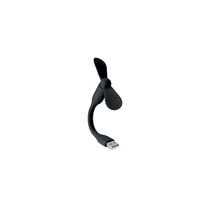 Mini ventilator din silicon, cu alimentare prin USB, portabil, brat flexibil, 14 x 8.5 cm, negru [2]