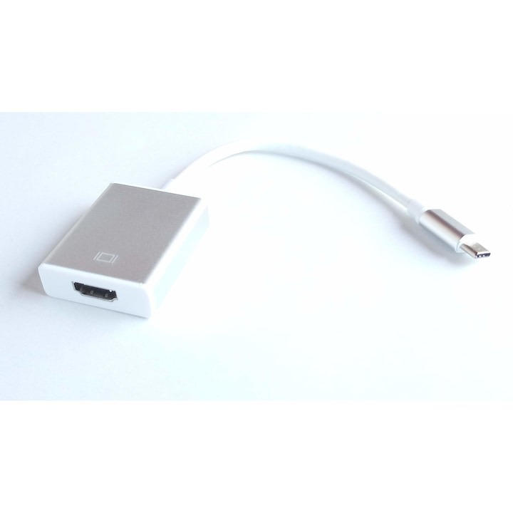 Adaptor USB 3.1 Tip-C tata la HDMI mama, cablu 10 cm, alb [4]
