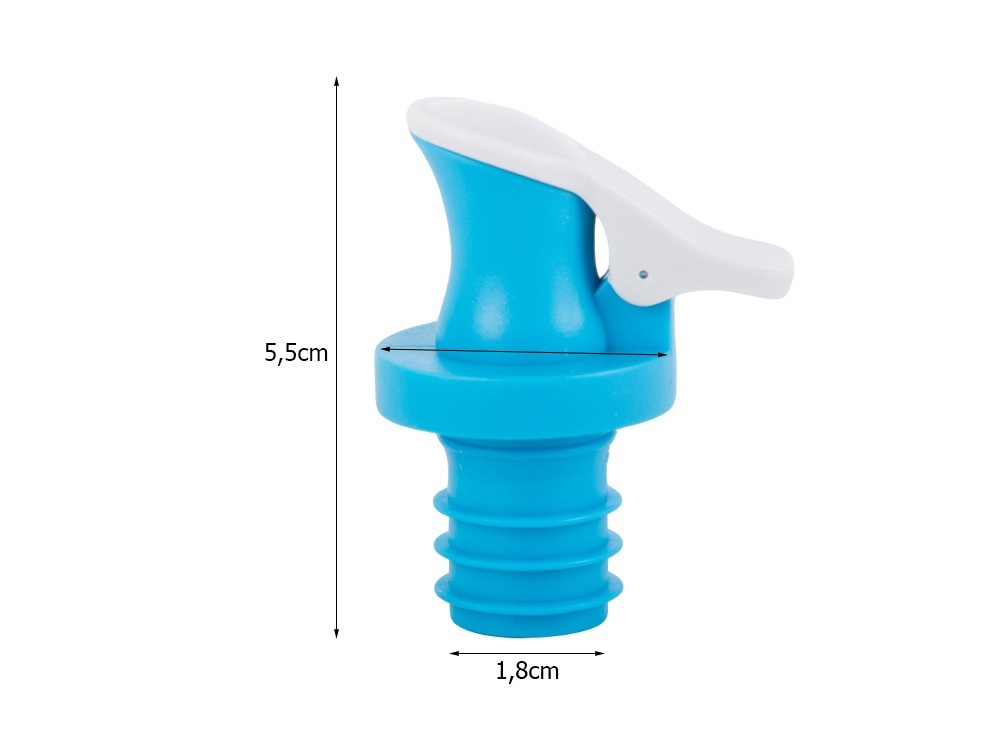 Set 2 dopuri cu picurator, pentru sticle de ulei, otet, plastic/cauciuc, reutilizabile, 5.5 x 1.8 cm, albastru/alb [7]