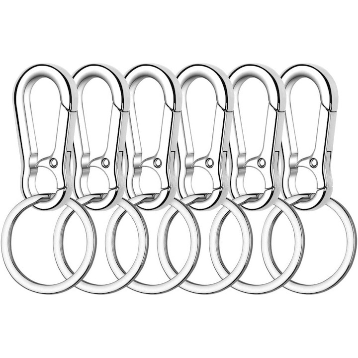 Set 12 brelocuri tip carabina, 8.5 x 4 cm, metal, argintiu [2]